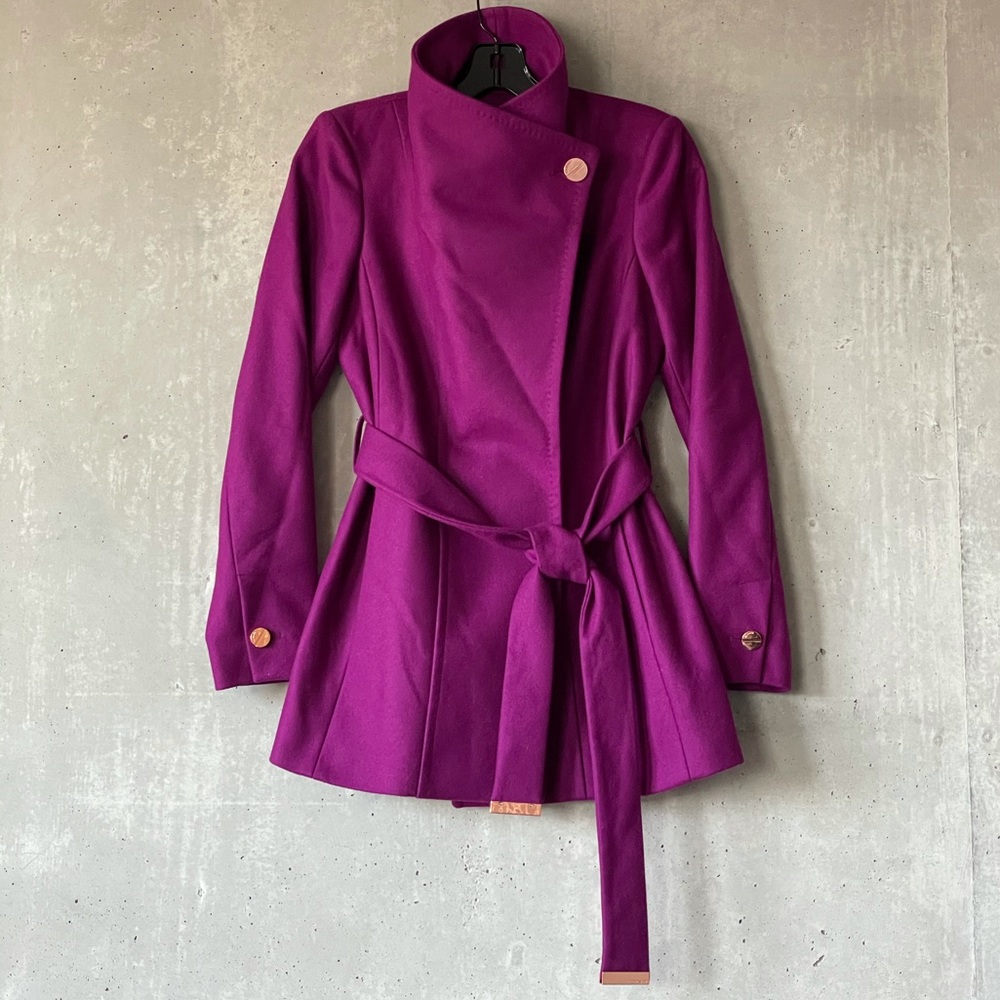 NWT Baker Wool Cashmere Blend Wrap Coat - 1/2-4/XS-S